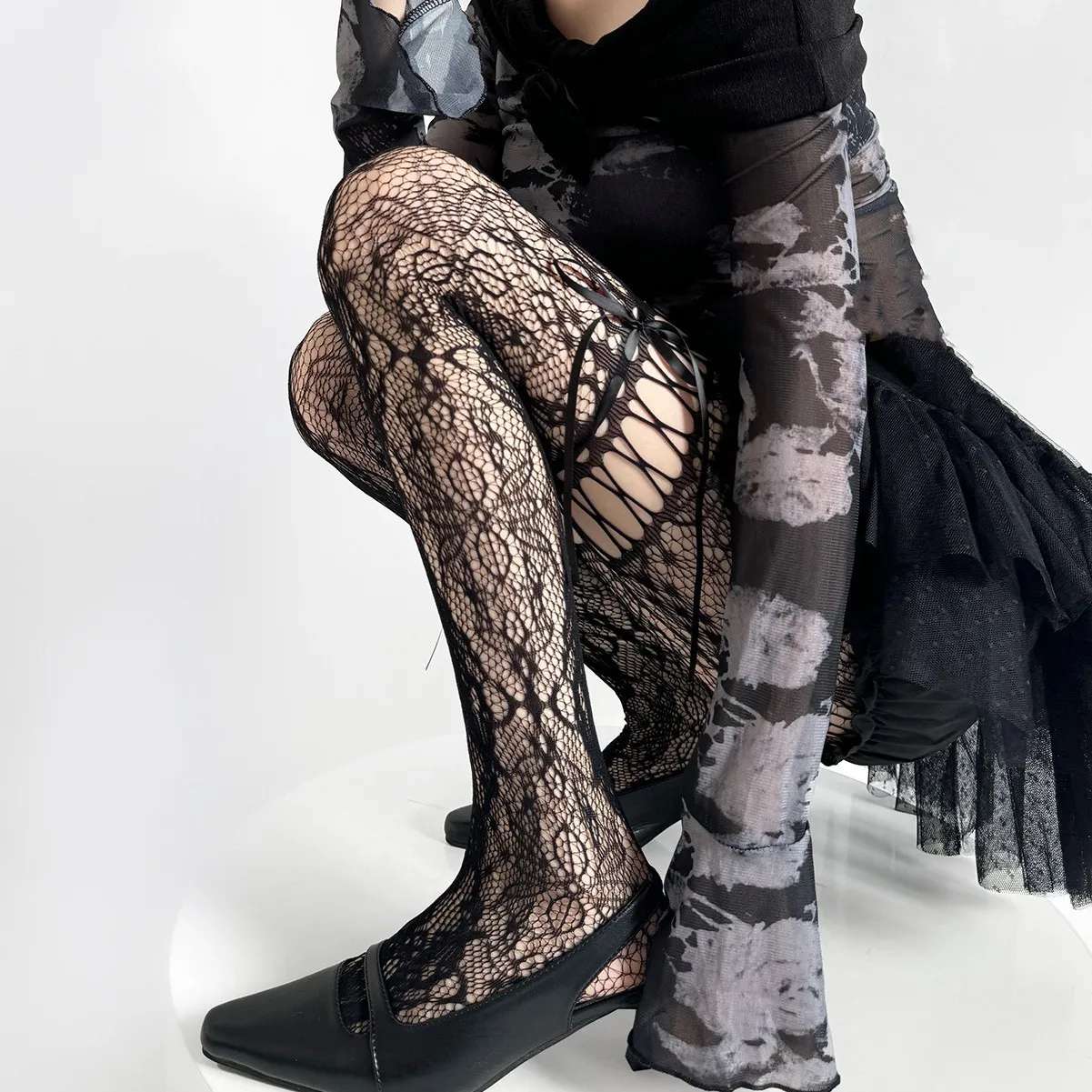 

New Tights Women Sexy Lace Floral Thigh High Stockings Pantyhose Retro Sexy Flower Leggings Tights Lolita Hollow Party Lingerie#