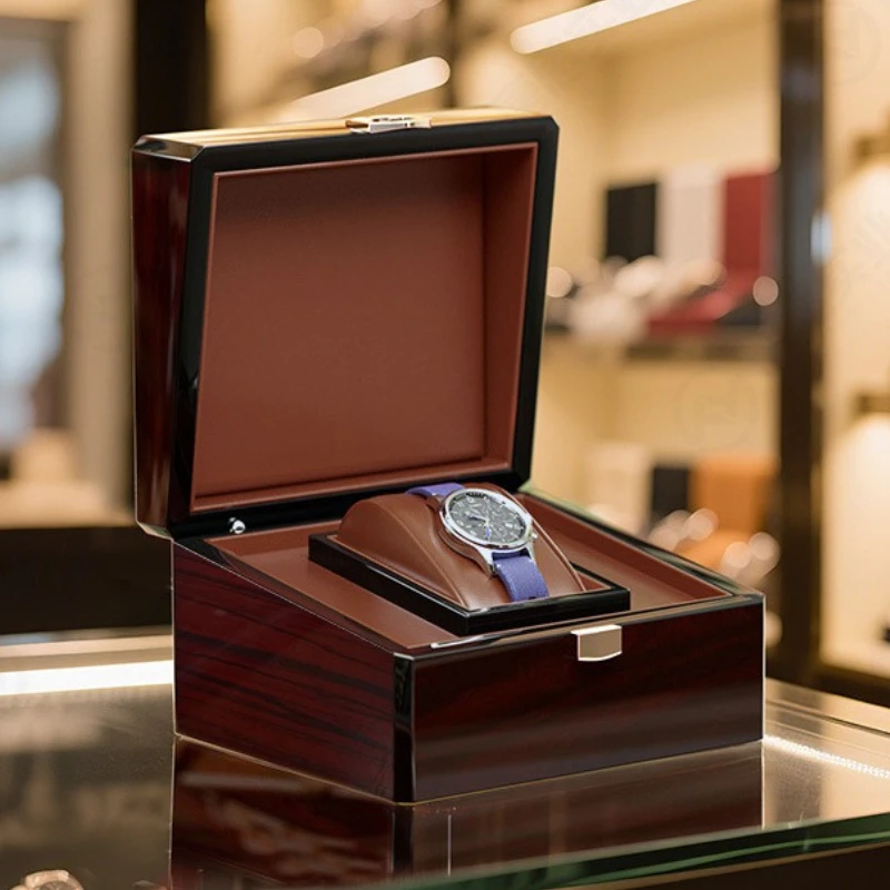 

Деревянная коробка-органайзер для часов, роскошные маленькие коробки для хранения часов, дорожный портативный чехол для наручных часов, мужские пылезащитные чехлы для часов
