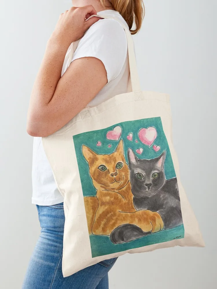 

Soul Mates - Tabby Cats Tote Bag Eco bag Customizable tote bag reusable shopping tote bags men