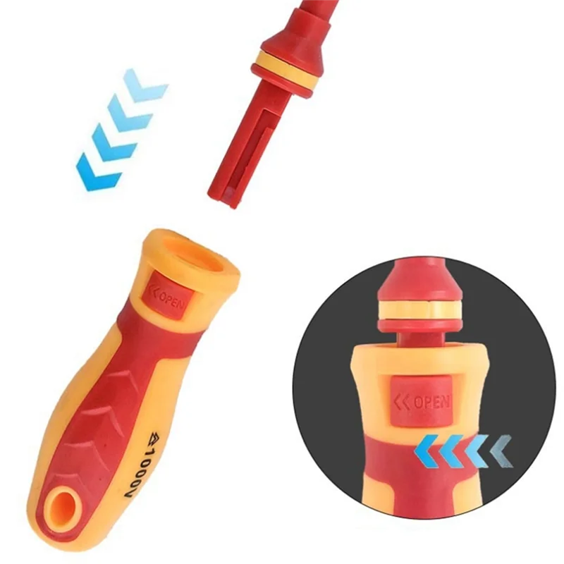

ABZS Insulated Screwdriver Set 1000V Magnetic Slotted Bits Kit And Repair Tool Screw Driver Bits