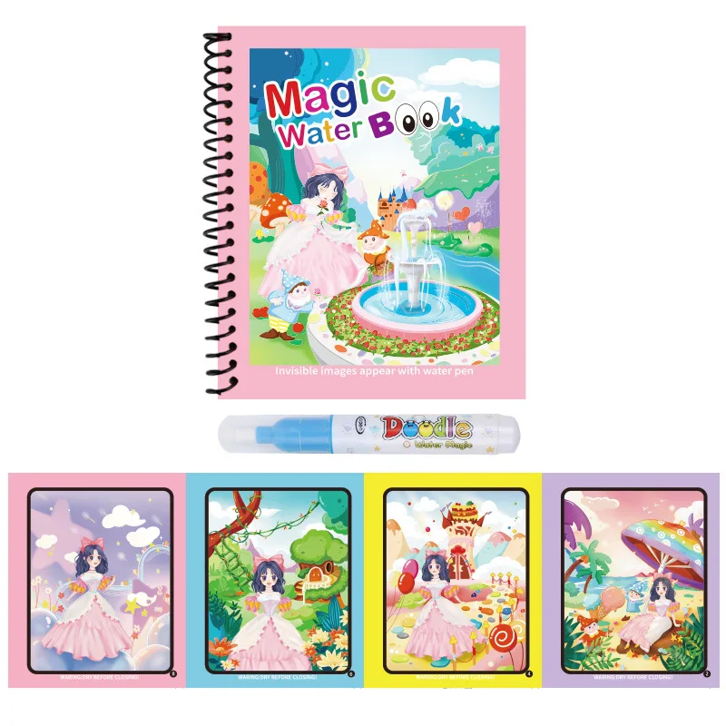 Wiederholte Kinder Zeichnung Malbücher Sensorische Frühe Bildung Puzzle Zeichnung Spielzeug Ozean Dinosaurier Tier Wasser Zeichnung Bild