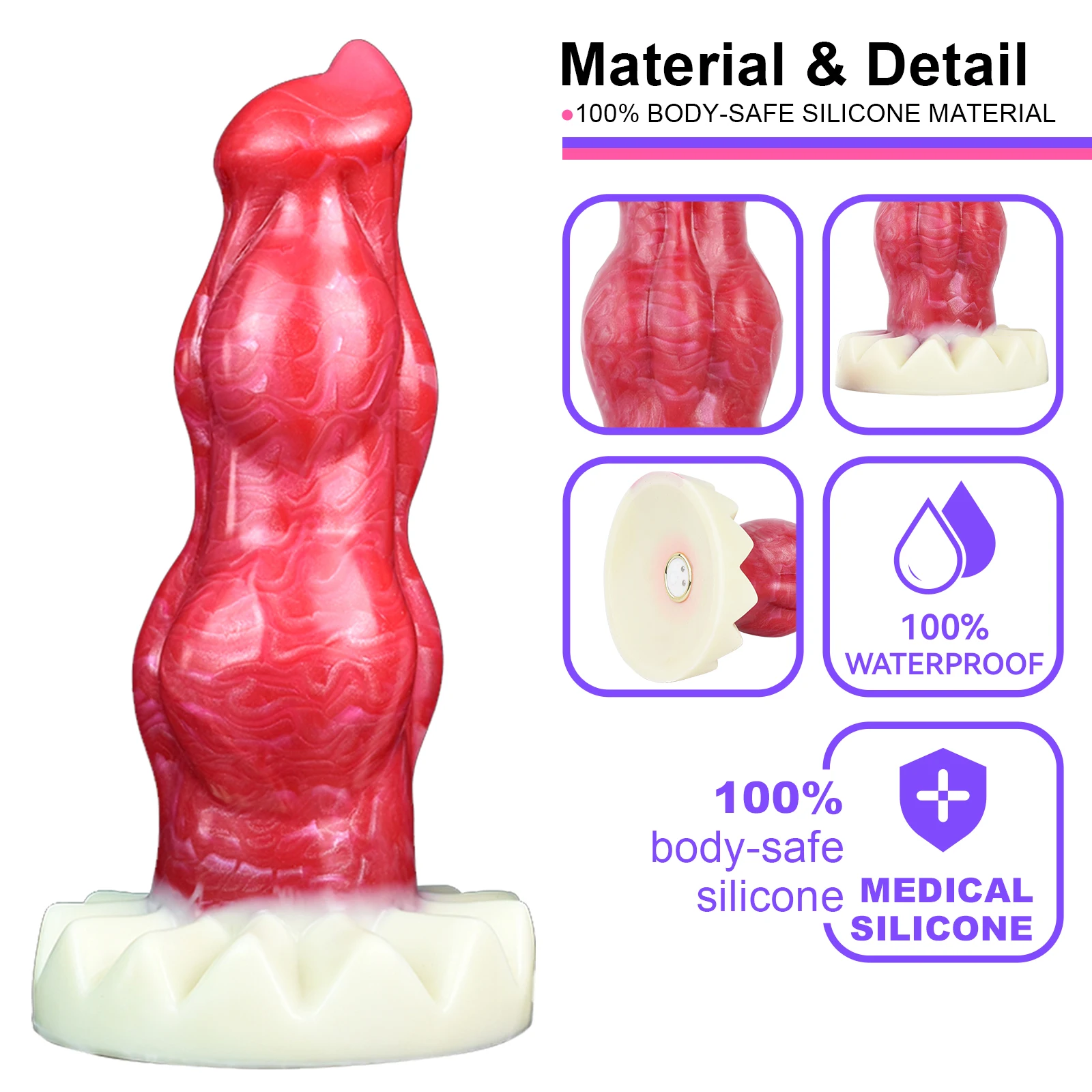 Dog Knot Dildo Animal Dildo Artificial Penis Remote Control Adult Sex Toy for Women Couple Vibrating Silicone Dog N-HFV5056S