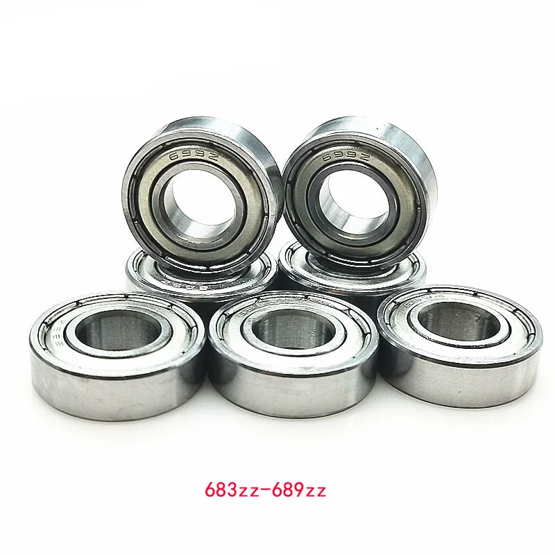 10pcs Miniature Bearings Small Bearings 683zz 3x7x3 684zz 4x9x4 685zz 5x11x5 686zz 6x13x5 687zz 7x14x5 688zz 8x16x5 689zz 9x17x5