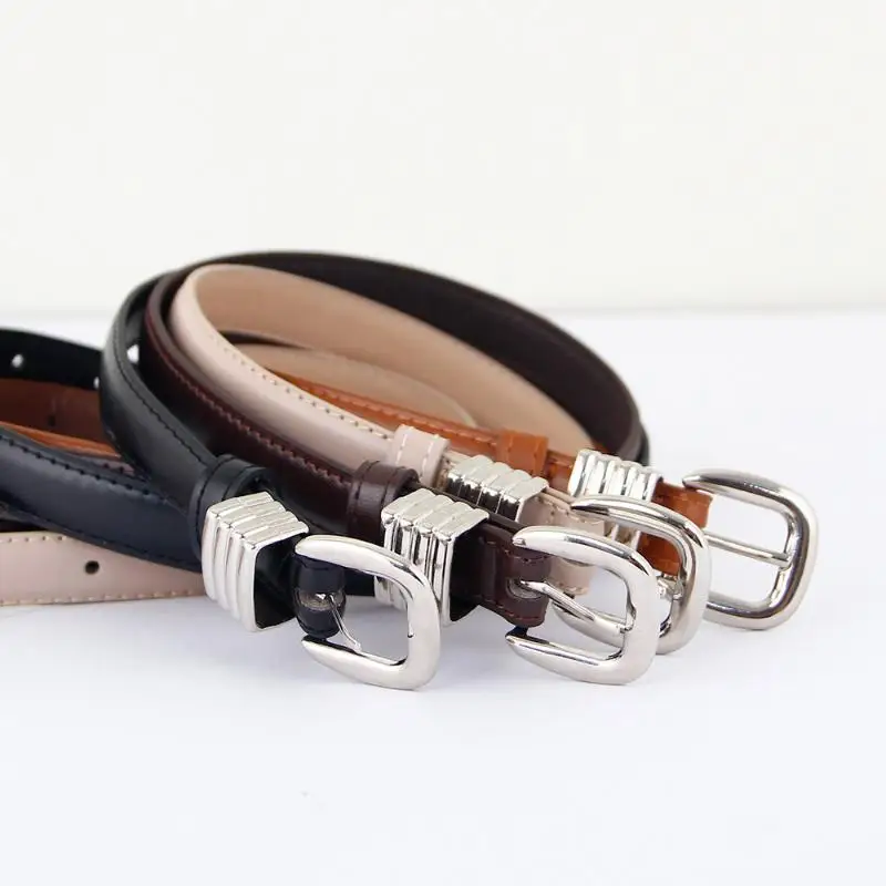 Retro Korean Style PU Leather Belt Simple Versatile Pin Buckle Thin Belt Waist Belt Dresses Decoration