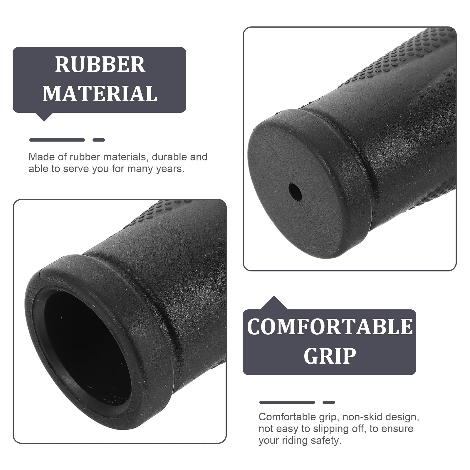 

6pcs Bicycle Handlebar Grips Shockproof Non-Skid Bike Handle Covers Lightweight Rubber Grips Wear-Resistant Comfort Outdoor