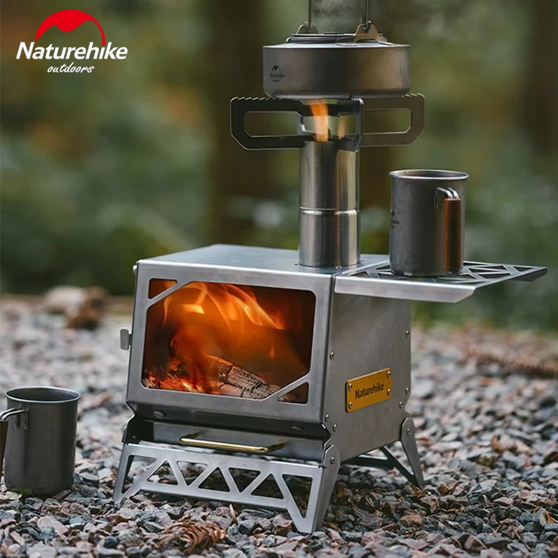 Naturehike Winter Firewood Heater Outdoor Camping Fire Wood Stove Burner Cooker Furnace Portable Lightweight Portable Oven 4kg