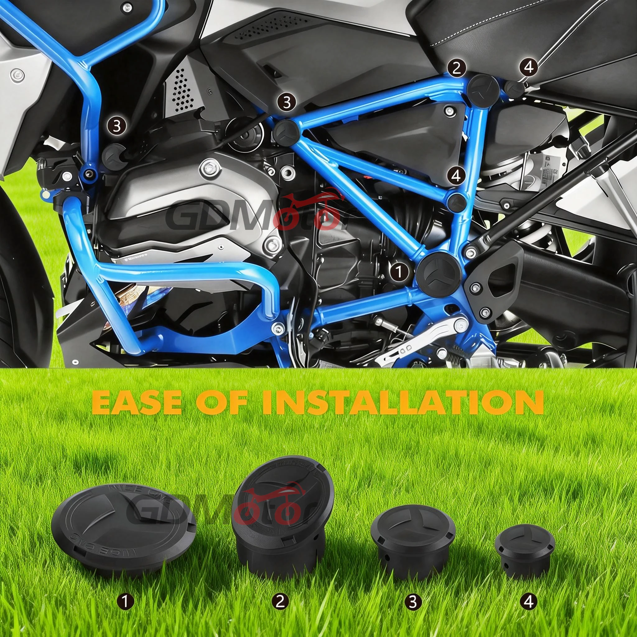 For BMW R1250GS R 1250 GS Adventure R1250GSA R1200GS LC Adventure R1200GSA LC Motorcycle Frame Hole Cover Caps Plug  11PCS