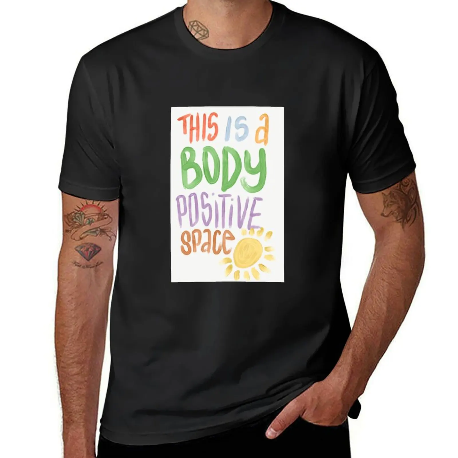 Body positive space #2 T-Shirt Blouse Short sleeve tee mens workout shirts