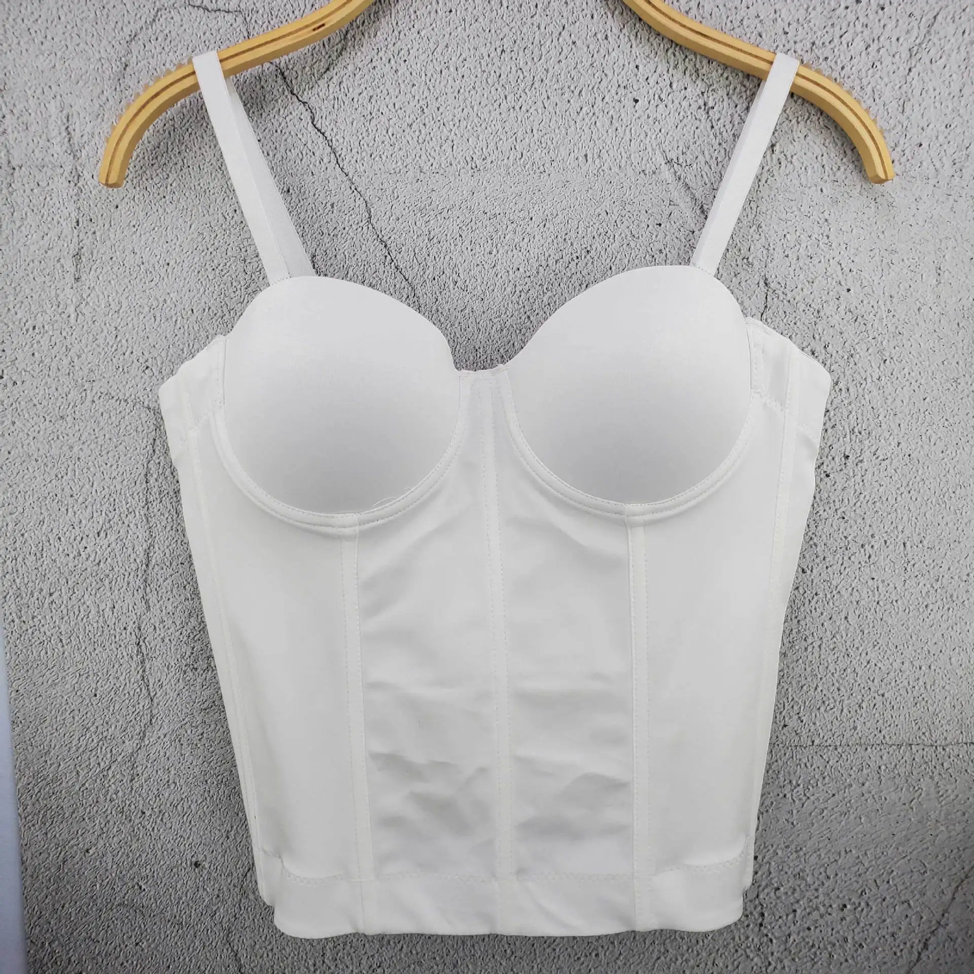 Junyi Long Wear Strap Tank With Beautiful Back Waist For Slimming, Fashionable And Versatile, Solid Color Skincare Top