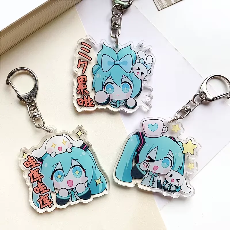 Acrylic Keychain Cute Girl Anime Peripheral Creativity Cute Backpack Pendant Decor Fashion Surprise Couple Toy Gift - view 3