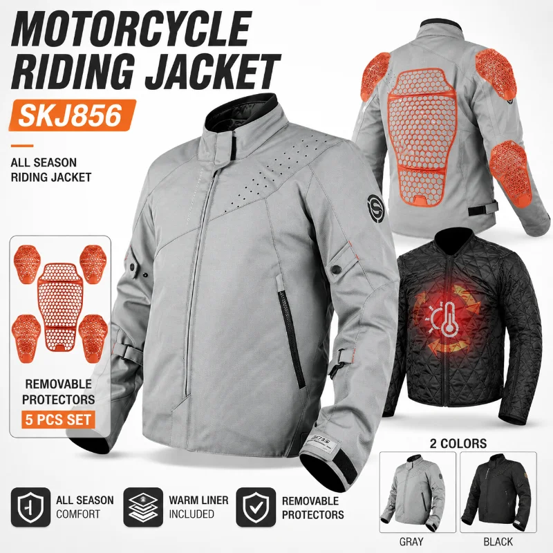 Star Knight Motorcycle Four Seasons Cycling Suit Men's Winter Warm Summer Windproof Locomotive Commuter Anti-drop Jacket SKJ856