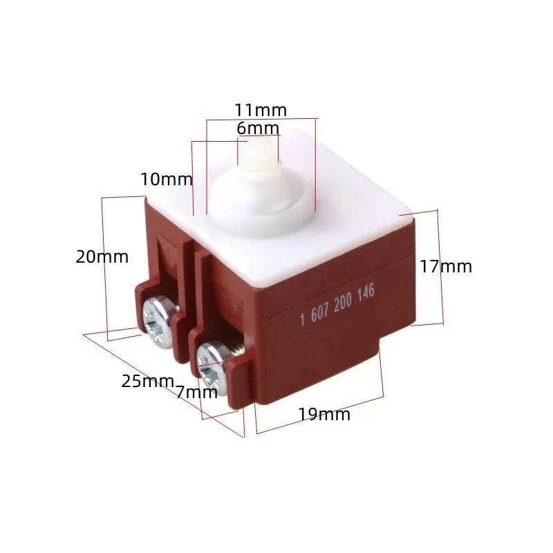 5E4 outil électrique meuleuse d\'angle momentanée meuleuse d\'angle AC250V 6A 125VAC/12A DPST pas de bouton poussoir interrupteur pour Bosch 6-100