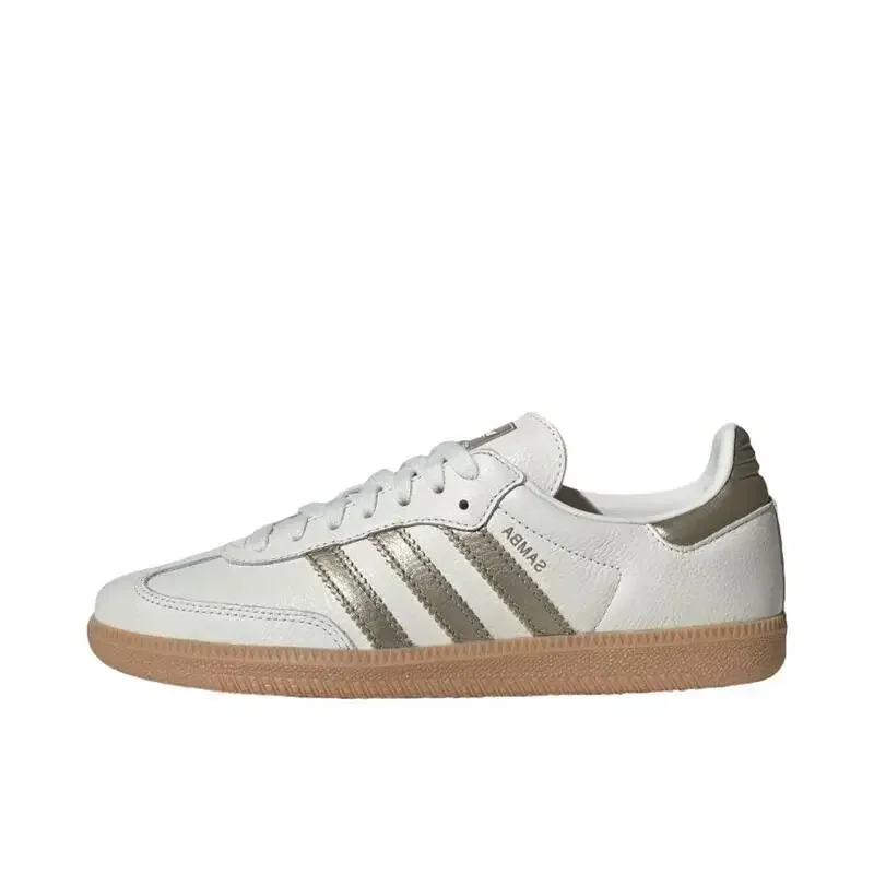 Adidas Original SAMBA OG Comfortable Versatile Casual Anti Slip Sports Low Cut Board Shoes Men's and Women's Same White Grey