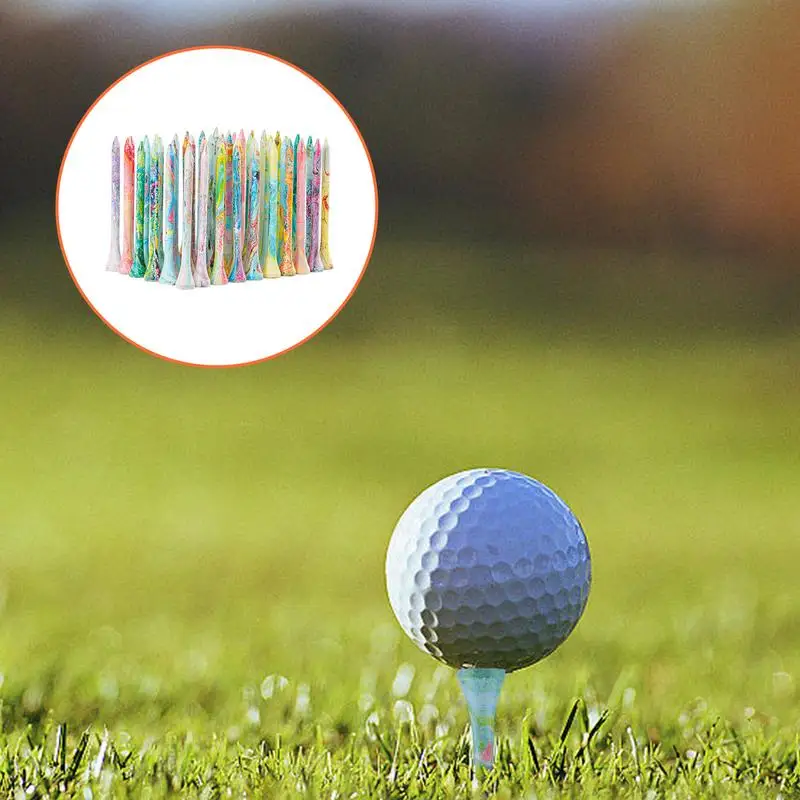 Golf Practice Tees 50pcs Professional Practice Colorful Golf Tees Good Elasticity Golf Tees Training Tool For Court And Driving