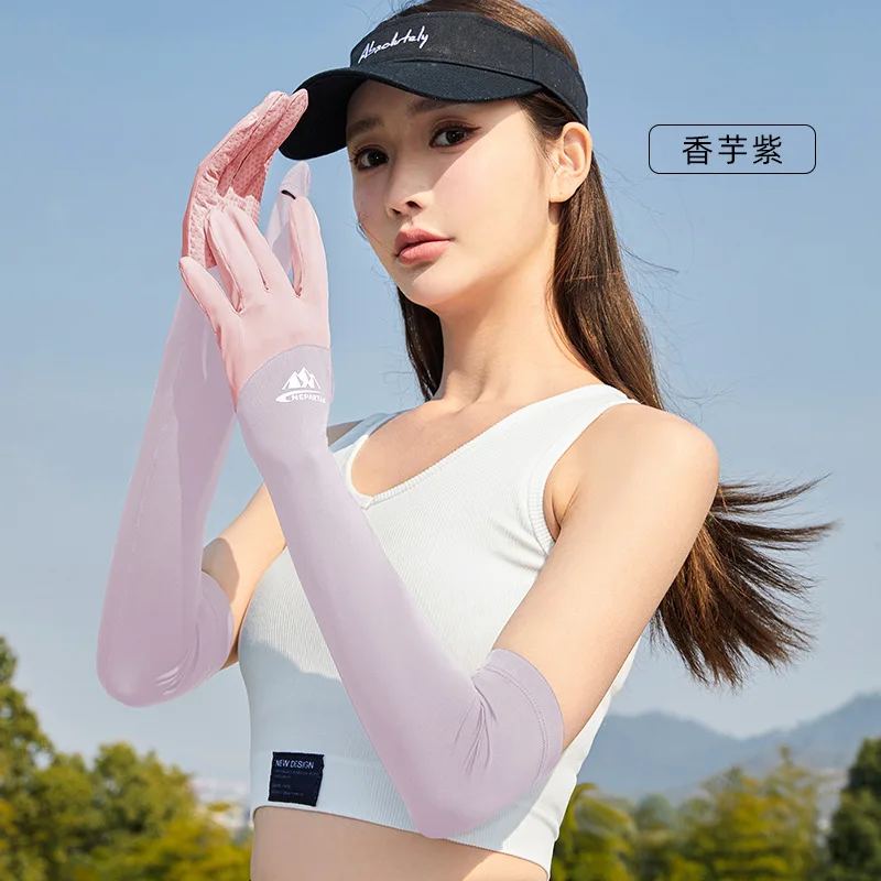 Summer Hand Sleeves Cuff Women Driving UV Protection Men Clamshell Touch Screen Gloves Cycling Sleeve Nylon Ice Silk Arm Warmers