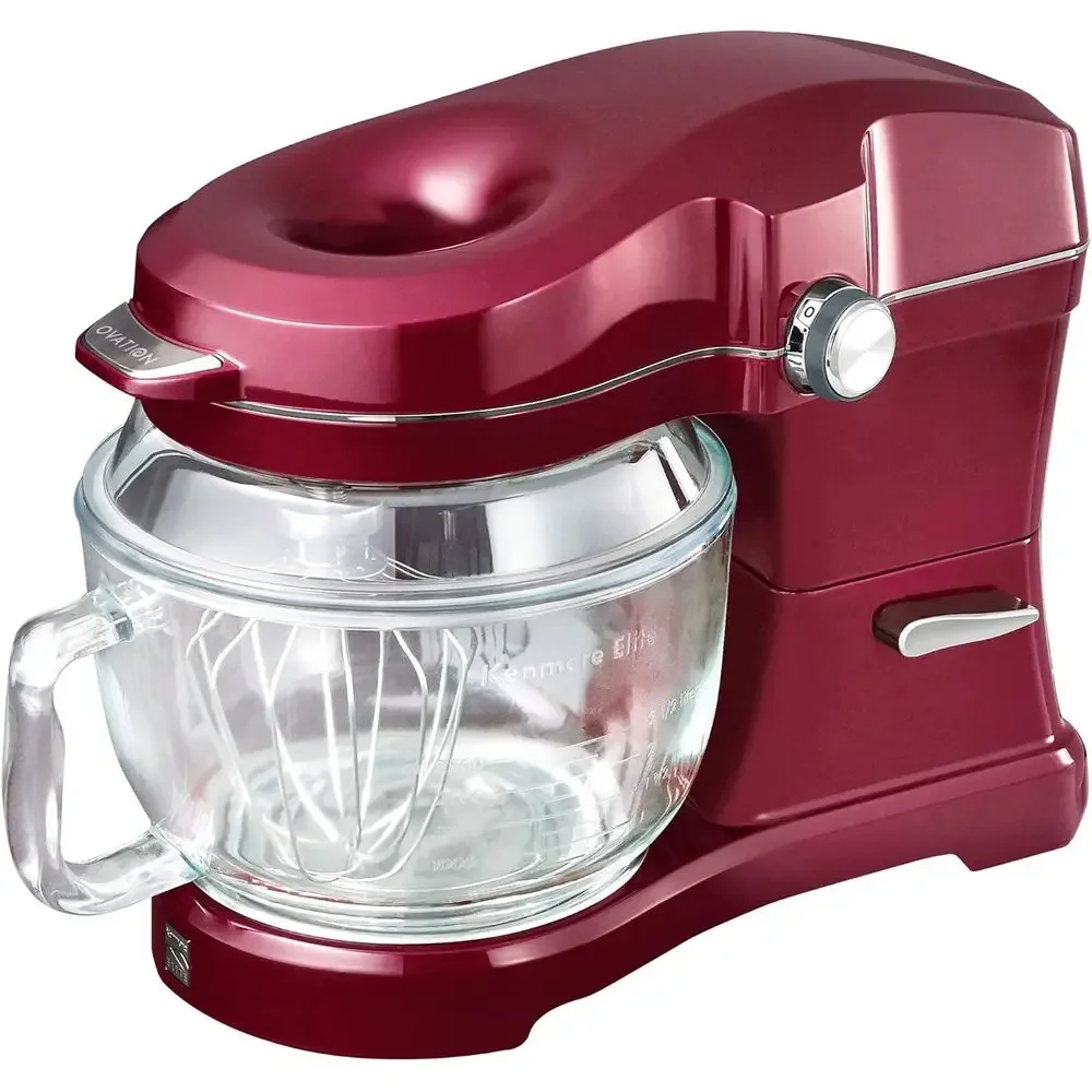 

Kenmore 849083 Elite Ovation 49083 Exclusive Pour-In Top, 5 quart Tilt-Head Kitchen Stand Mixer, One Size, Red Burgundy