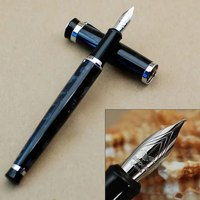 Baoer 508 Executive Gray Magic Fog and Silver M Nib Business Office Metal Fountain Pen