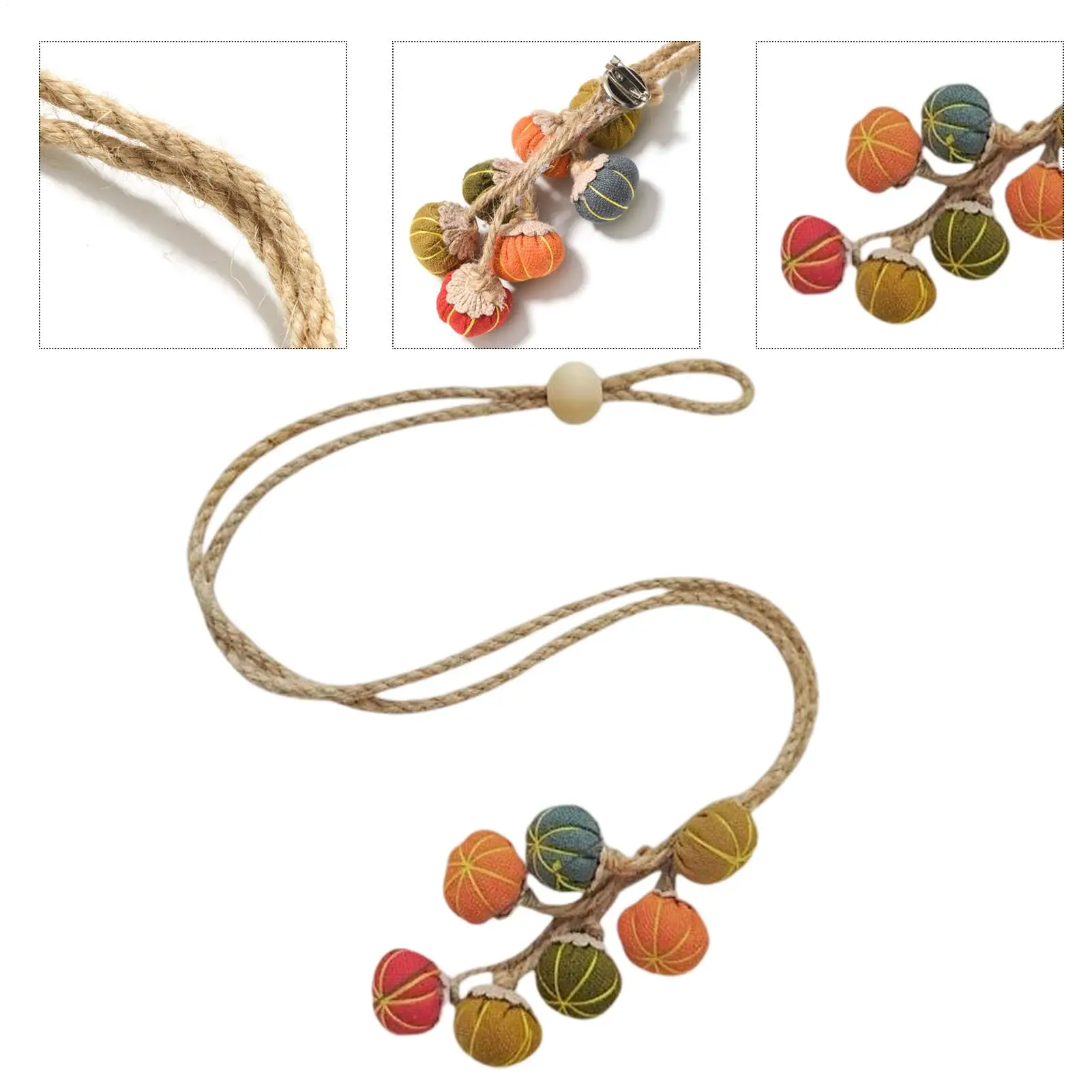 Fascette per tendaggi Accessori per drappeggi in zucca da 2 pezzi Fermatenda moderno Fermatenda in corda per Halloween Autunno Compleanno Vacanze Finestra