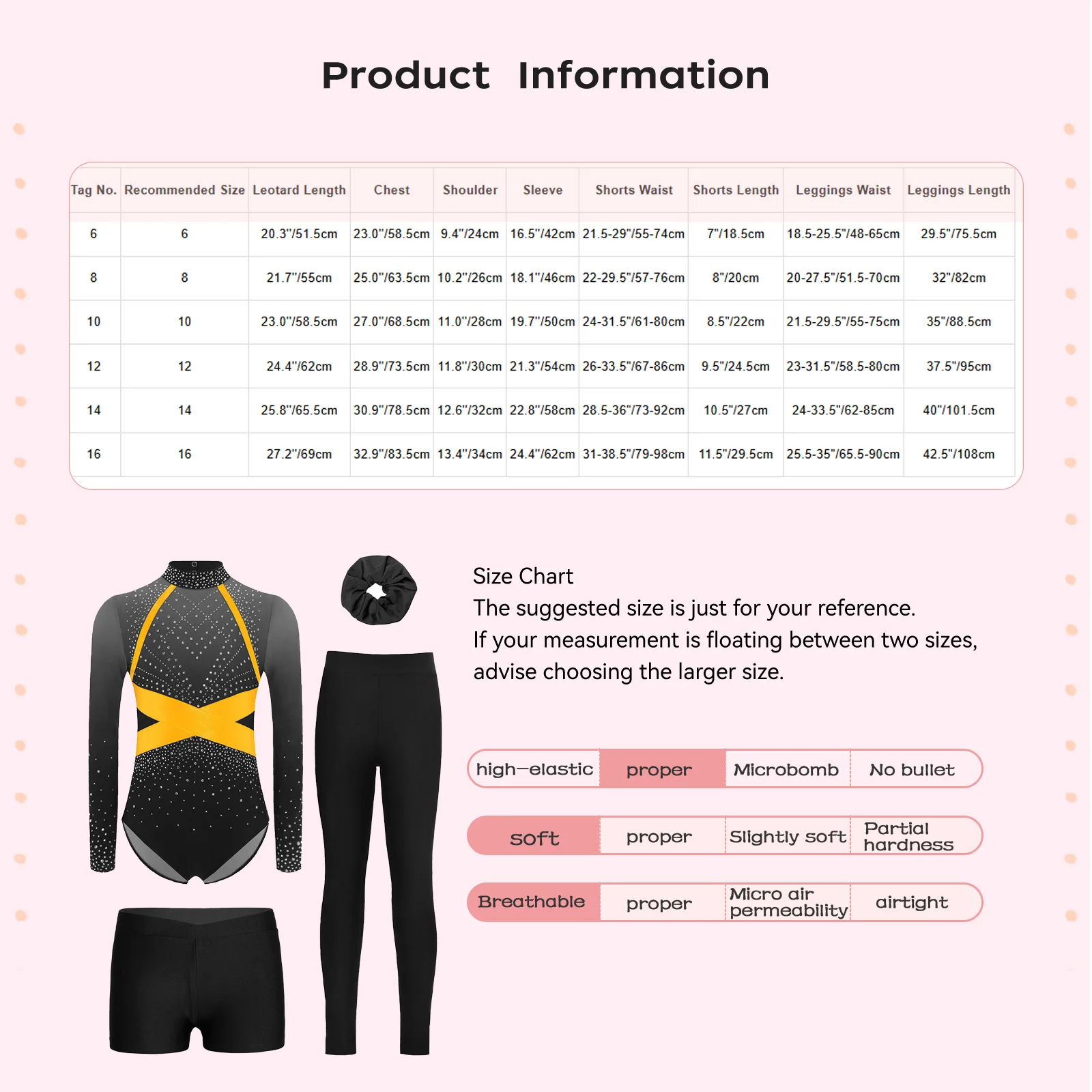 4개/세트 어린이 소녀 체조 요가 발레 댄스 의상 긴 소매 컬러 블록 레오타드와 반바지 레깅스 및 헤드웨어