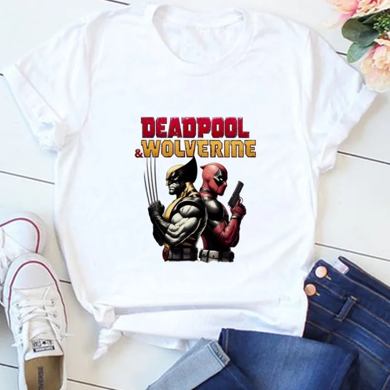 Disney Fun Marvel Women's Summer T-shirt Printed Top Women's Fashion Casual Harajuku Cotton T-shirt Women's Clothing