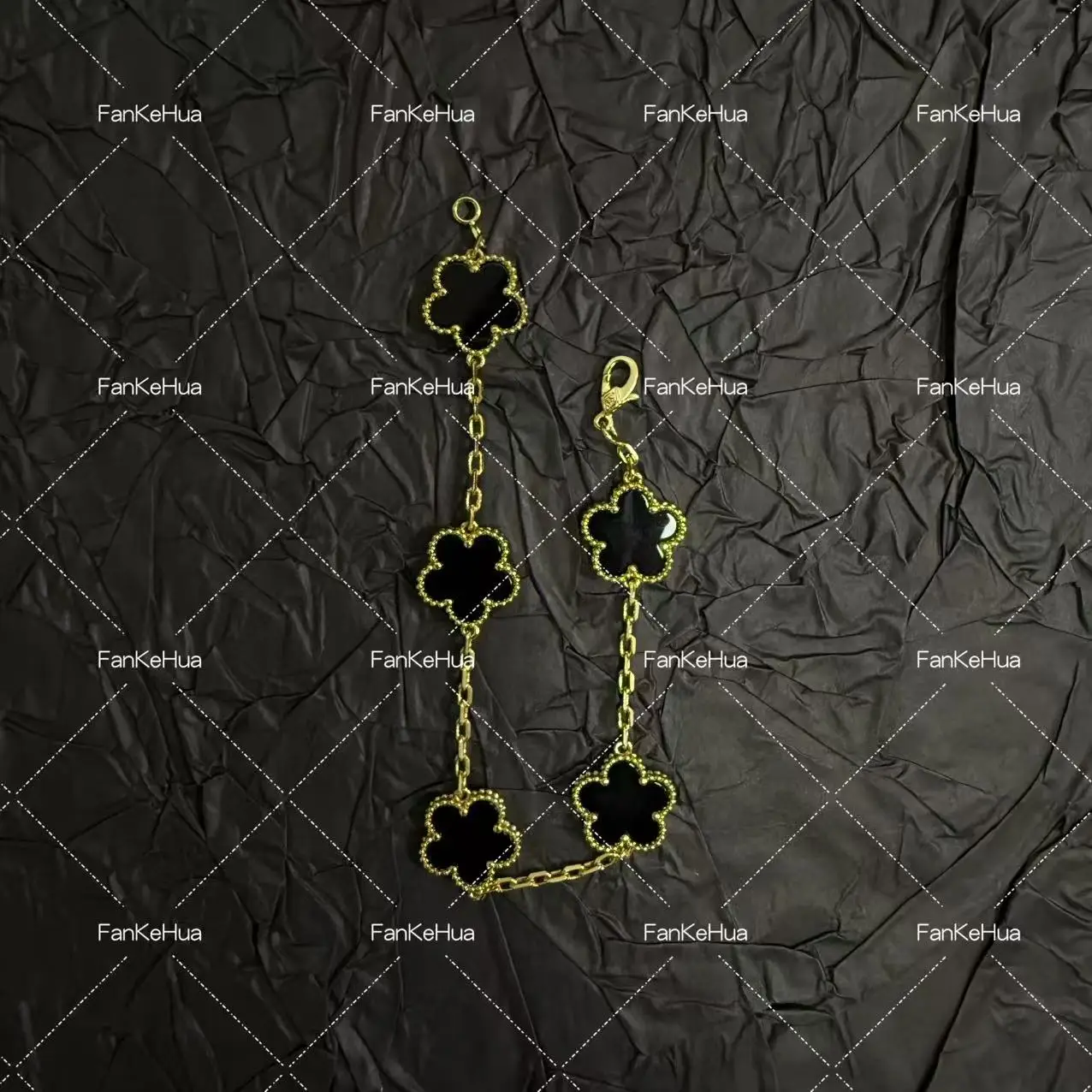 مزاجه 2025 جديد خمسة زهرة العقيق الأسود 18 كيلو الكهربائي رائعة المرأة سوار الفولاذ المقاوم للصدأ هدية المرأة