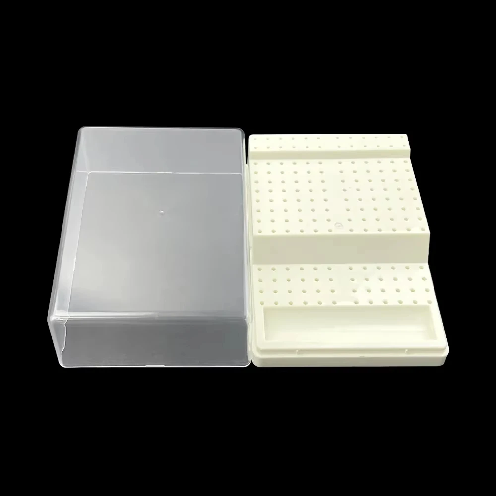 168 ثقوب البلاستيك الأزيز الأسنان صندوق الحفر الماس حامل كتلة التعقيم وضع حامل أدوات مختبر طب الأسنان #5