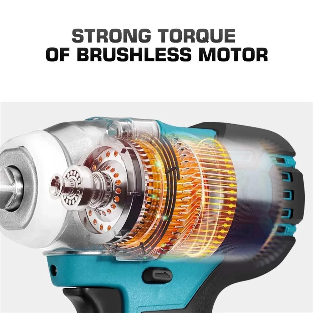 Imagem -03 - Brushless Electric Impact Wrench Cordless Screwdriver Corpo em 320n.m Soquete para 18v Makita 1860 1850 1840 Bateria