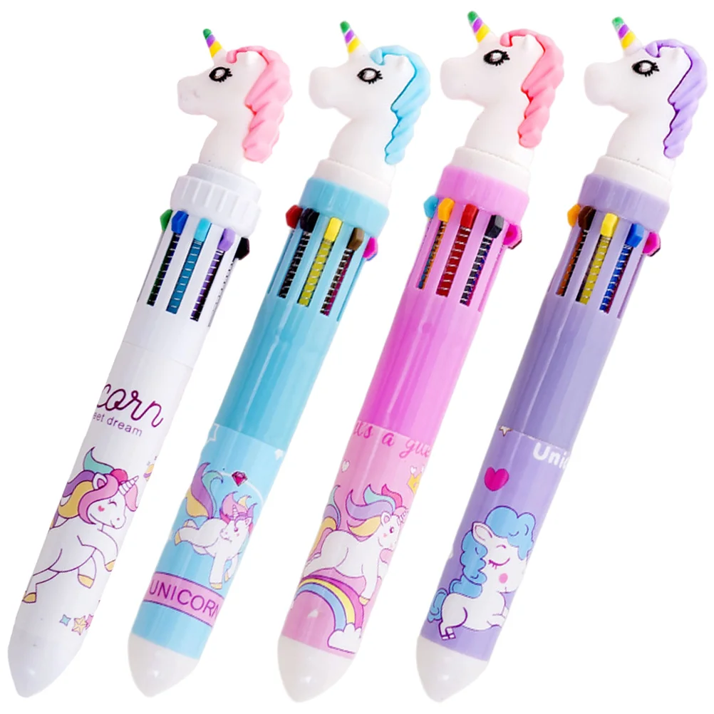 

4 Pcs Colored Ballpoint Pen Pens Multicolor Drawing Multiple Multicolored Household Multi-color Mini