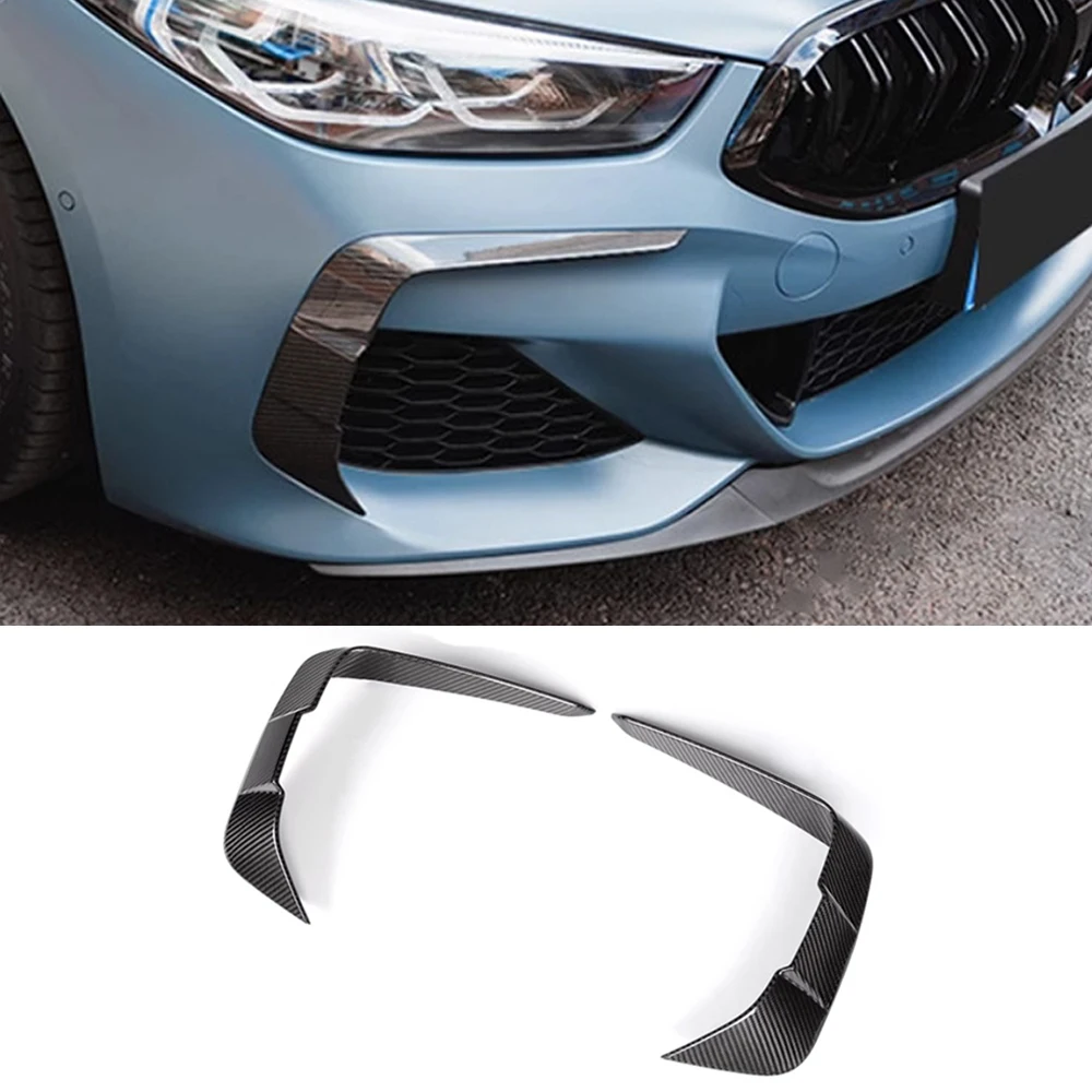 

For BMW 8 Series G14 G15 G17 2017+ Real Carbon Fiber Car Front Bumper Wind Knife Fog Lights Cover Side Wing Canard Accessories
