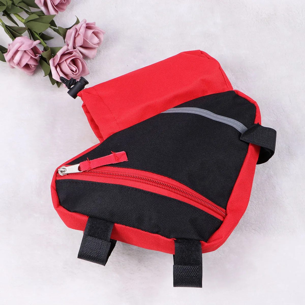 

Bicycle Frame Bag Cycling Storage Pouch Triangle Bag With Kettle Holder Anti Skid Wear Resistant Nylon 3 Point Mounting