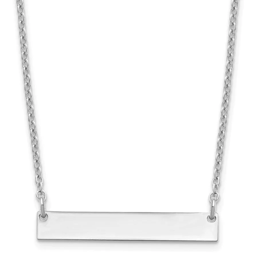 

Sterling Silver Rhodiumplated Small Blank Bar Necklace