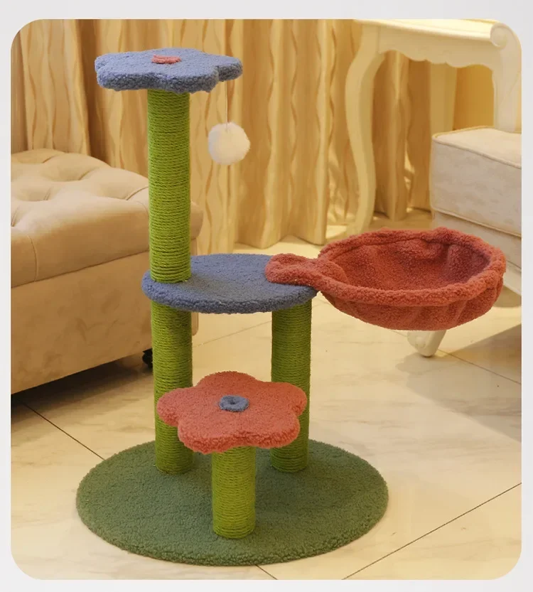 Manufacturer wholesale cute design cashmere sisal cat flower tree