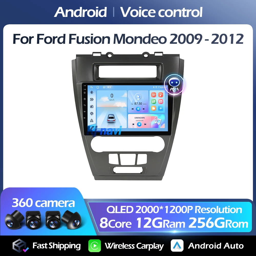 

Автомобильный радиоприемник Android 14 для Ford Fusion Mondeo Mustang 2009-2012 QLED мультимедийный плеер FM Carplay Auto 4G DSP GPS 5GWIFI