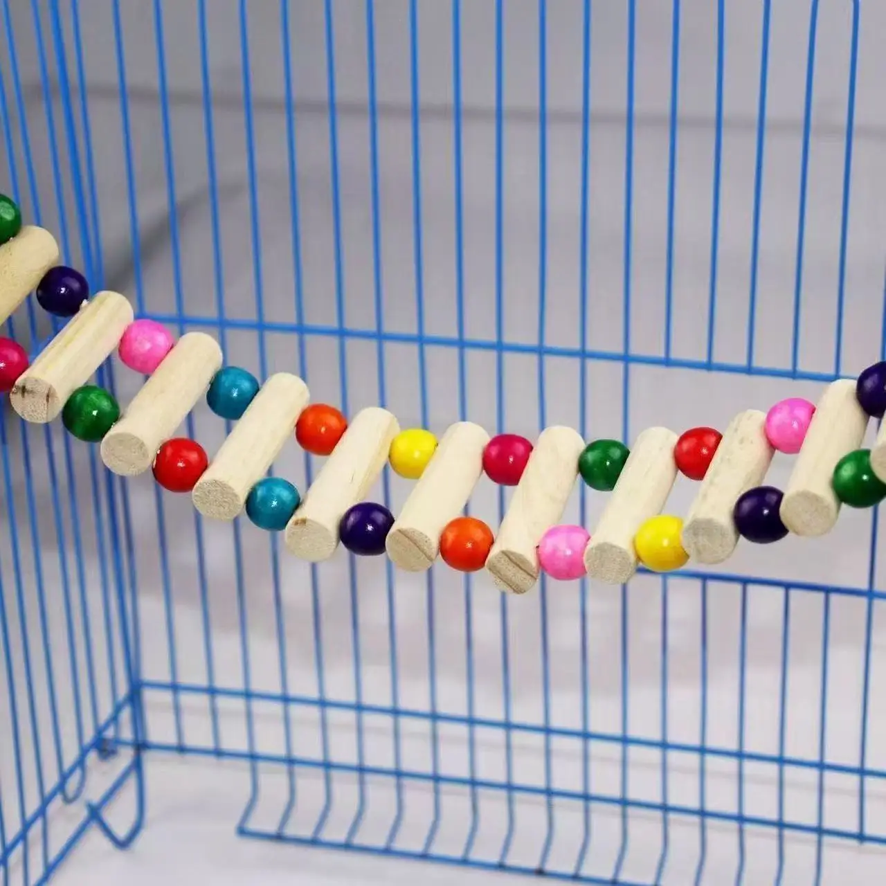 Escada de pássaro para escalada de animais de estimação, escada de madeira, ponte, suporte de poleiro, brinquedo, gaiola para animais de estimação, acessórios para pinhão, periquito, canário