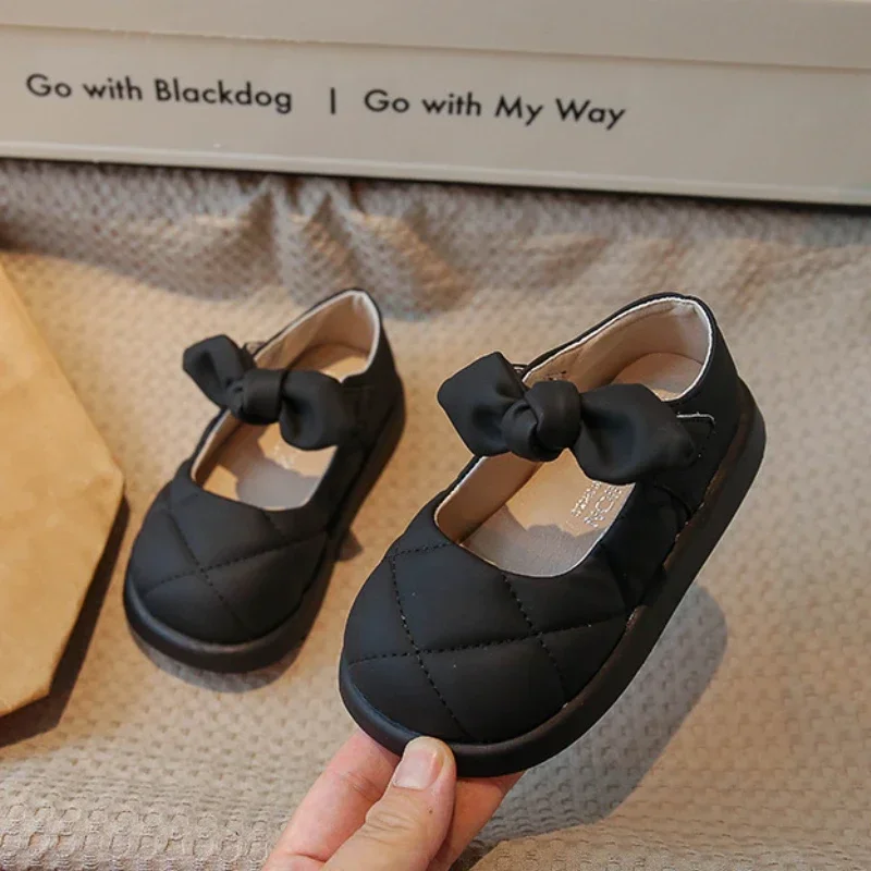 

Baby Girl Shoes Elegant Bowknot Fashion Causal Kid Princess Black Beige Dress Leather Shoes Children Toddler Mary Jane Shoes New