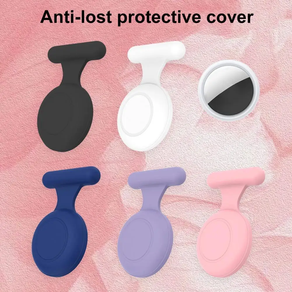 Soft Silicone Pin Case Protective Sleeve Waterproof Sweatproof Anti-Lost Storage Cover for Air Tag Case Finder Tracking Device