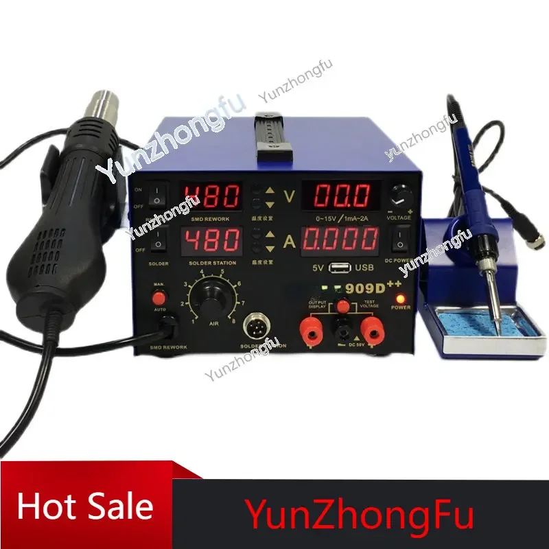 909d Heat Gun Desoldering Station Power Supply Three-in-One Digital Display Mobile Phone Repair Welding