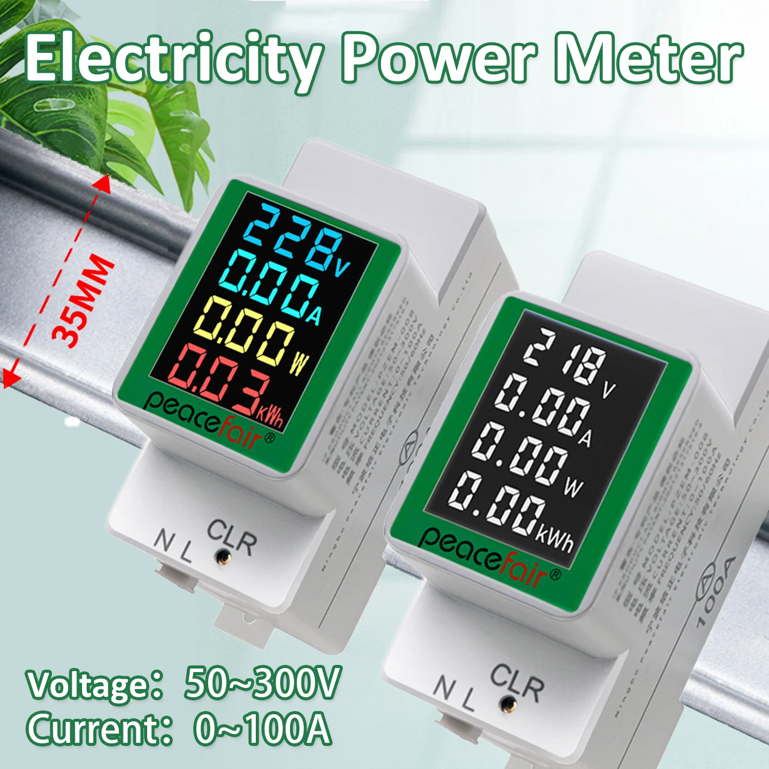 

Цифровой счетчик энергии на DIN-рейку переменного тока 50-300 В 100 А ЖК-счетчик электроэнергии Амперметр Вольтметр Бытовой монитор Электрический счетчик