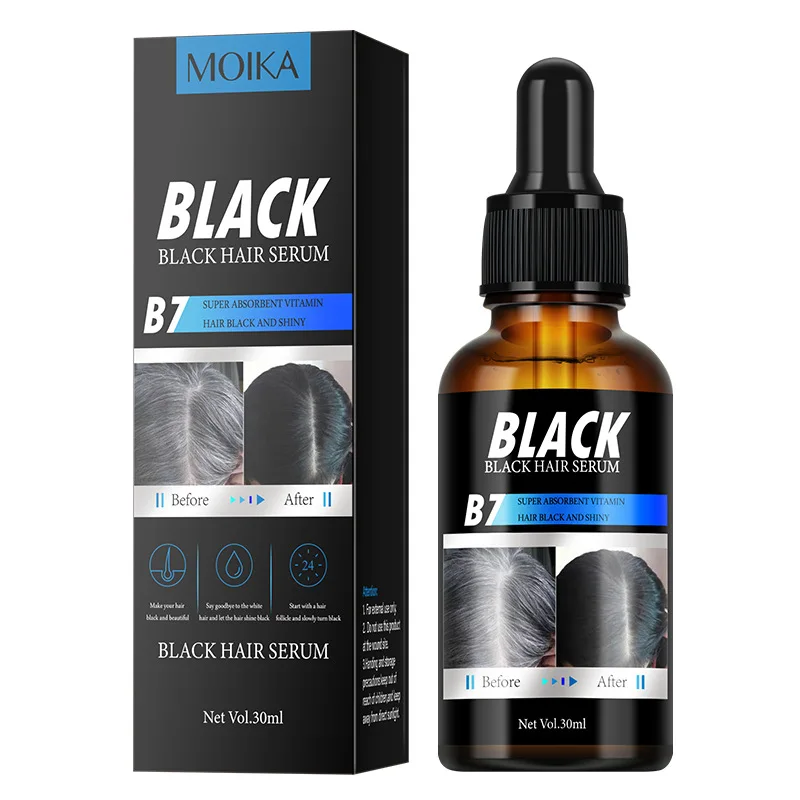 Gray White Hair Treatment Serum Liquid White To Black Natural Color Repair Nourish Product Anti Loss Hair Care Men Women