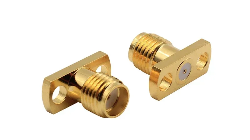 SMA-KFD103 Two hole 8.6mm pitch diamond microstrip connector 18GHZ with glass beads inserted 0.4/0.5MM 10 Pack