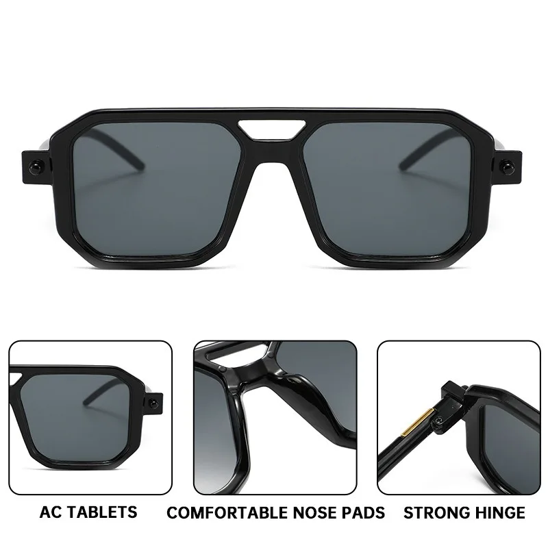 

Солнцезащитные очки в квадратной оправе в стиле панк, анти-УФ-путешествия, ретро солнцезащитные очки, пляжные солнцезащитные очки для защиты глаз, очки для женщин и мужчин, очки