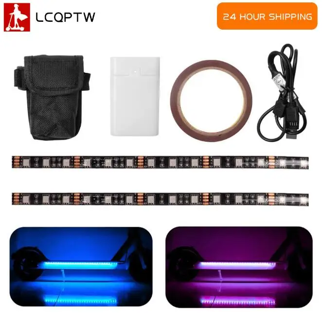 For Xiaomi M365/max G30 Scooter Elétrica  Tira  Lanterna Led Com Lâmpada  Bar  Externo Faixa  à Prova D'água Luz Chassi Noturno