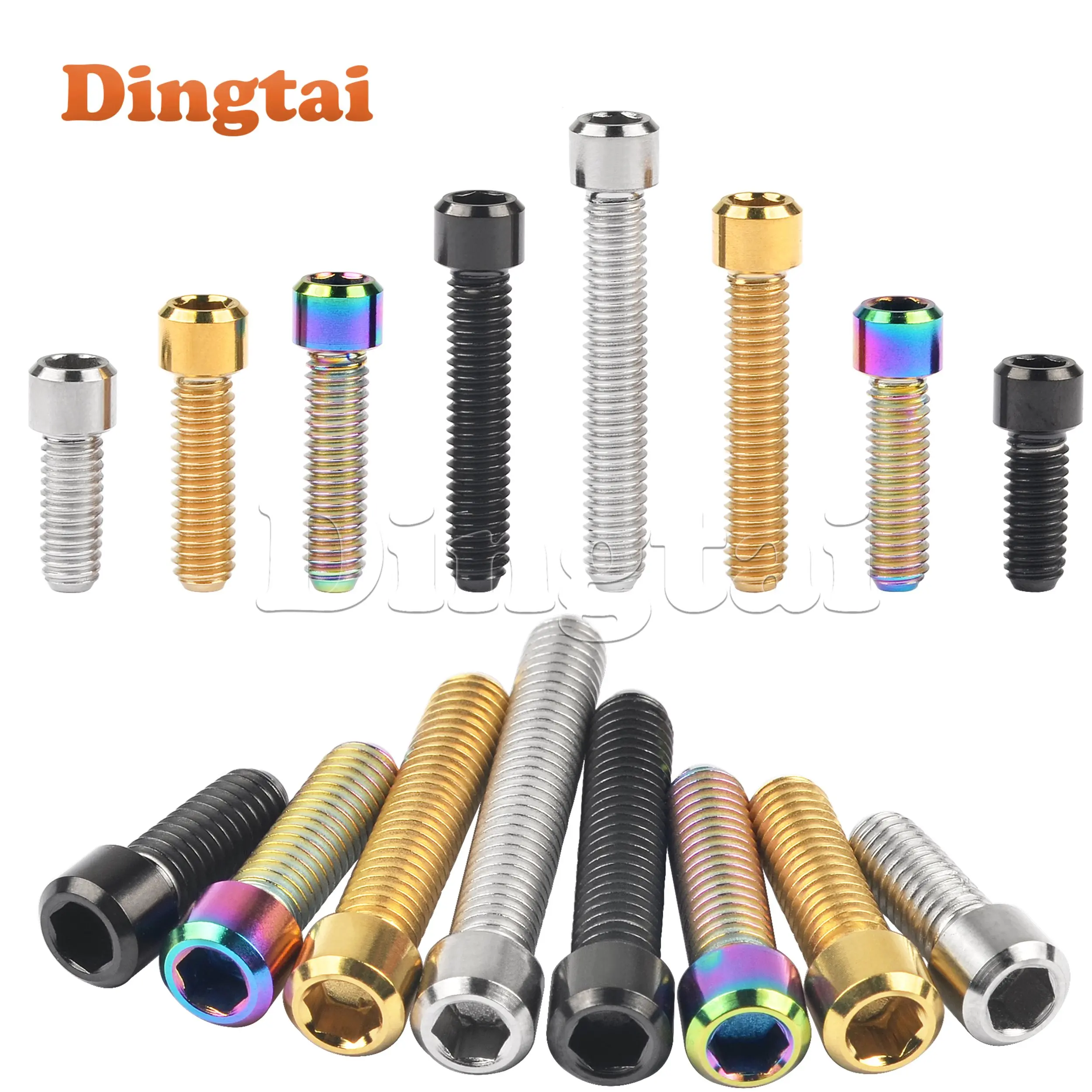 Dingtai Titanium Bolt M4x10/13.5/15/20/25mm  Head Bolt Hexagonal Titanium Screws Fasteners for Bicycle - Image 3