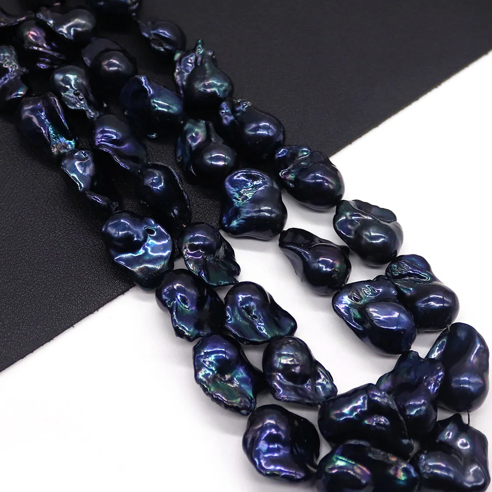 

Irregular-shaped Natural Freshwater Pearl Beads Black Baroque Style Straight Hole Large Tail Beads DIY Charm Necklace Jewelry