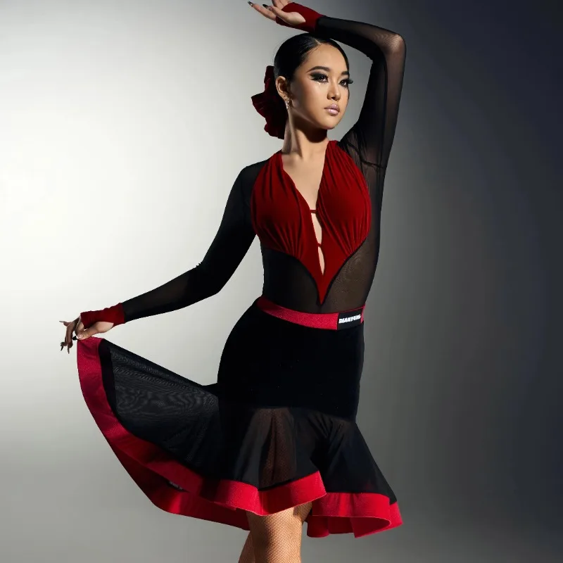 Sukienka do tańca latynoamerykańskiego na zamówienie, zestaw z dopasowaniem kolorów, suknie wieczorowe damskie, sukienki konkursowe do tańca towarzyskiego, платьебахрома