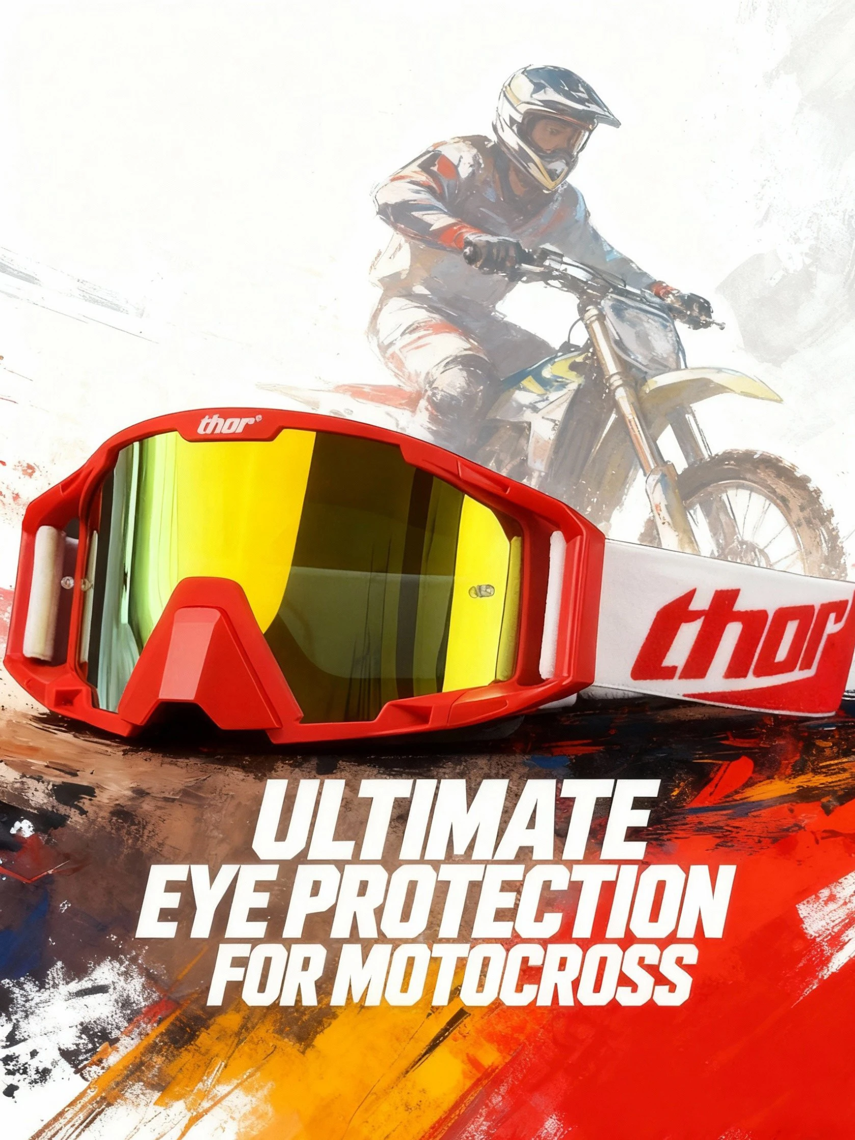 

Windproof Motorcycle Goggles Motocross Glasses With Tear-off Film For MX ATV Dirt Bike MTB Cycling Skiing