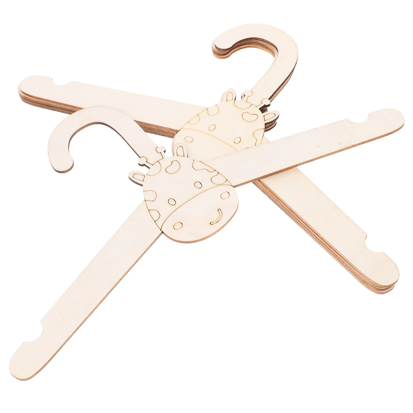 

5Pcs Diy Wooden Baby Hangers Giraffe Animal Design Creative Kids Clothes Hooks For Nursery School Home Organization