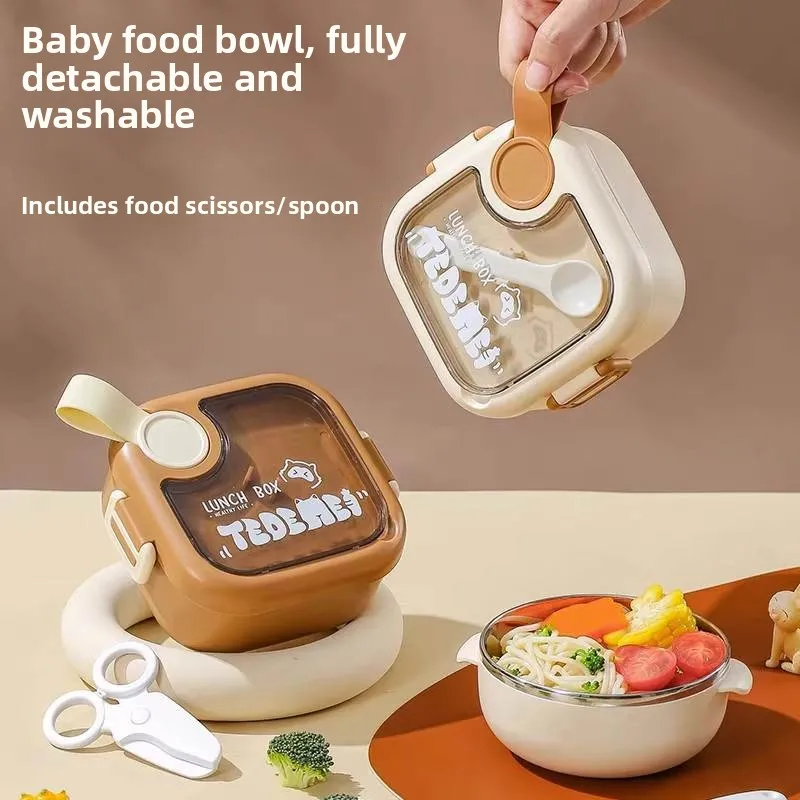 

Stainl Steel Baby Feeding Bowl with Water Fill Thermal Insulation Portable Dining Utensils for Outdoors Baby Constant Temp...