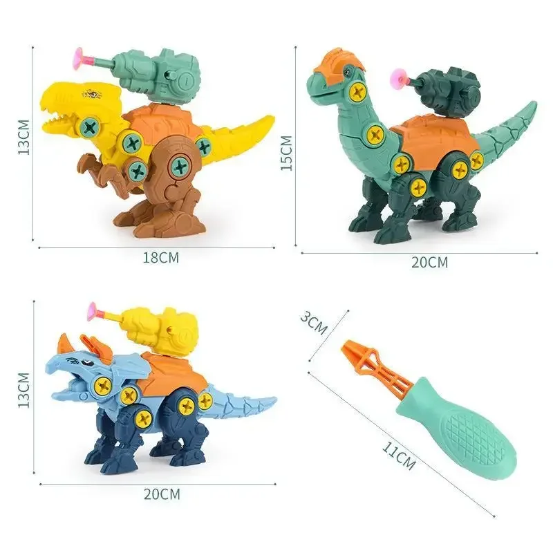 Children\'s Dinosaur Construction Boy Toy Set Educational Designer Model Screwdriver Disassembly Assembly Puzzle Toys for Kid