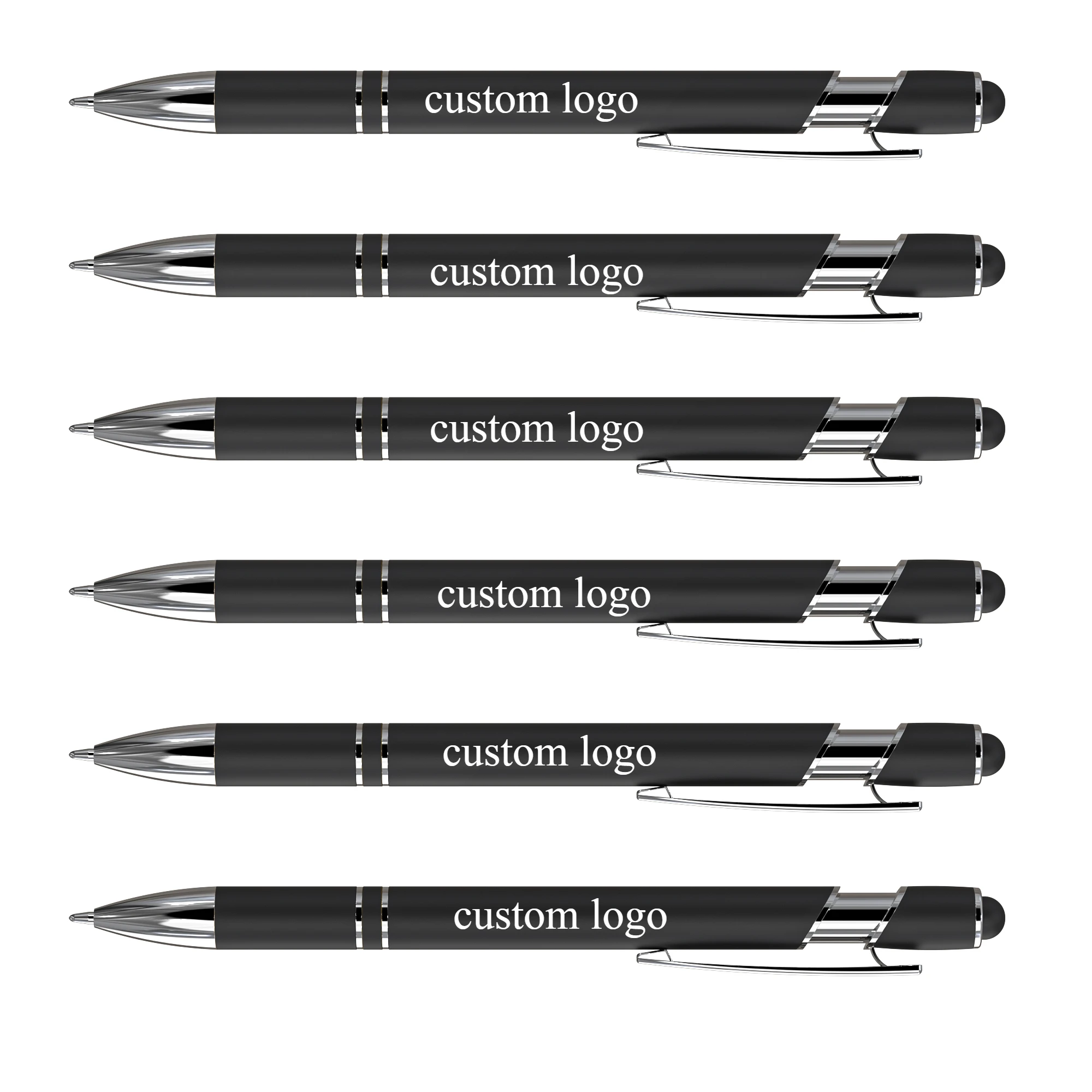 100 Pcst Free Personalized Metal Pens Custom Logo Engrave Text Ballpoint GIFT Pen with Stylus Tip